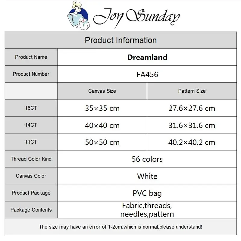 Joy Sunday Landscape Dreamland haft haft krzyżykowy 16CT 14CT zestawy szycie rękodzieło zestaw drukowanych dekoracja na płótnie