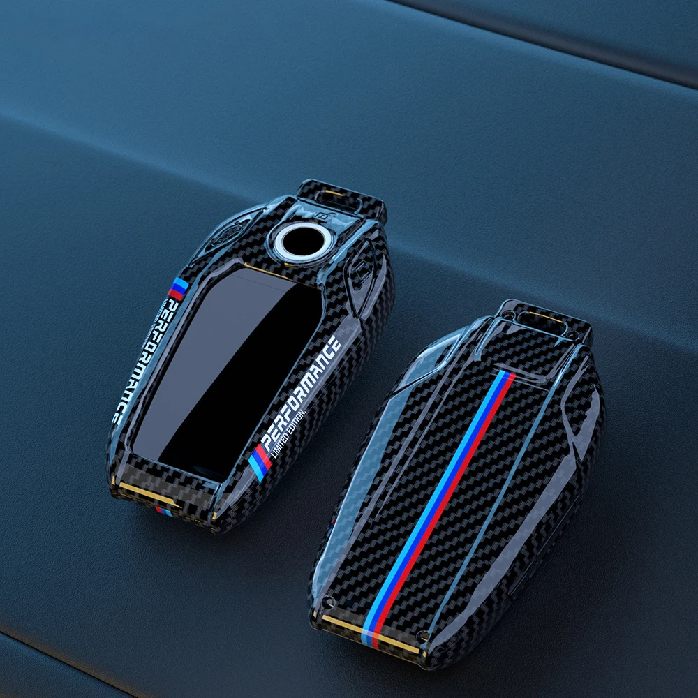 Car Carbon Fibre Key Cover Case Shell For BMW G30 G12 G11 G32 G31 5 7 Series I8 I12 I15 G01 X3 X4 G02 G05 X5 G07 X7 LED Display