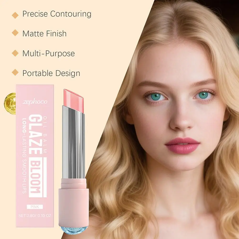 Roze Roos Gladde Lippenbalsem Glazuur Bloom Langdurige Gladde Lipolie Blam Vervagende Liplijnen Melanine Diep Hydraterende Merk Lipverzorging