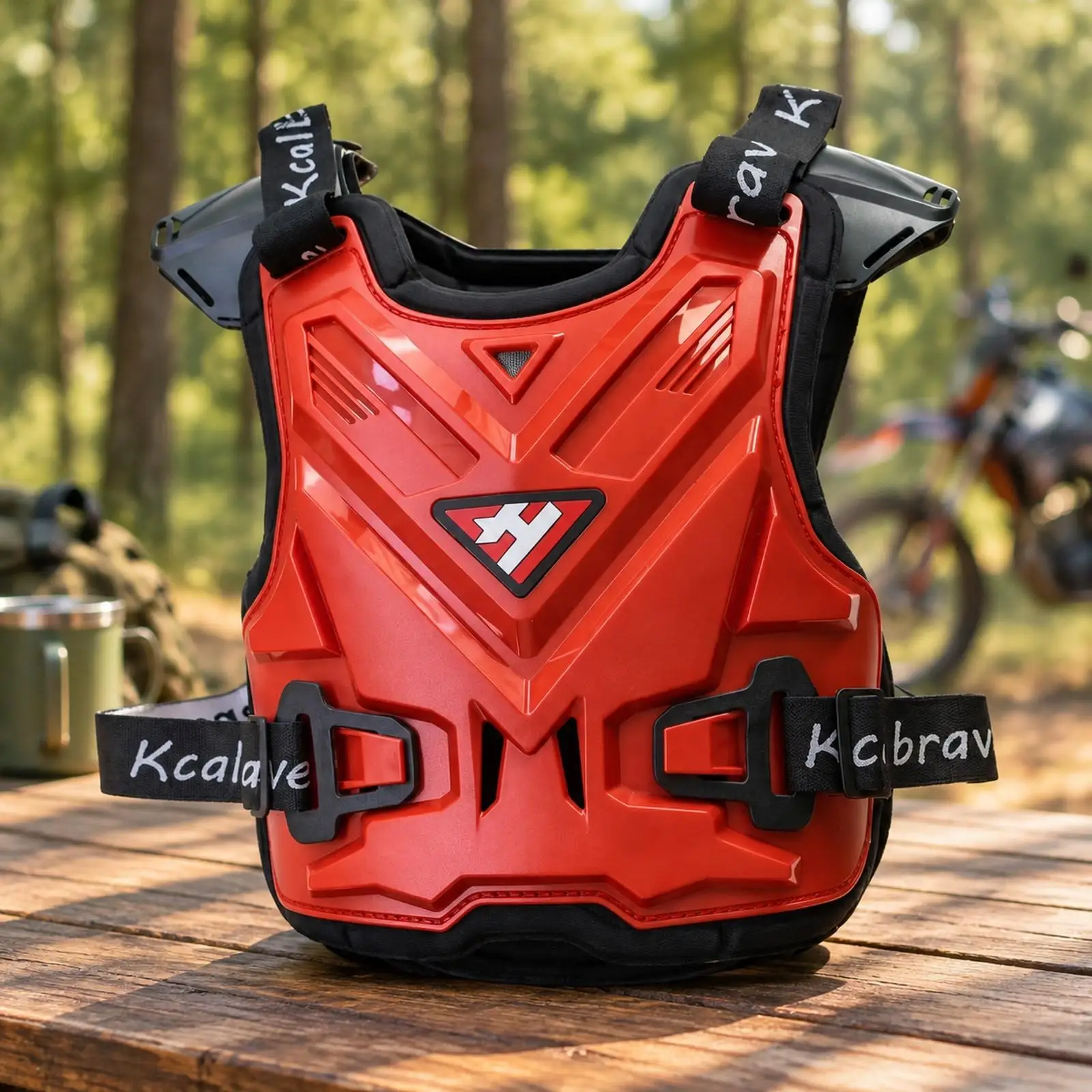 Adult Motorcycle Riding Chest Protector Impact Resistant Torso Guard with Adjustable Straps Breathable PP Shell