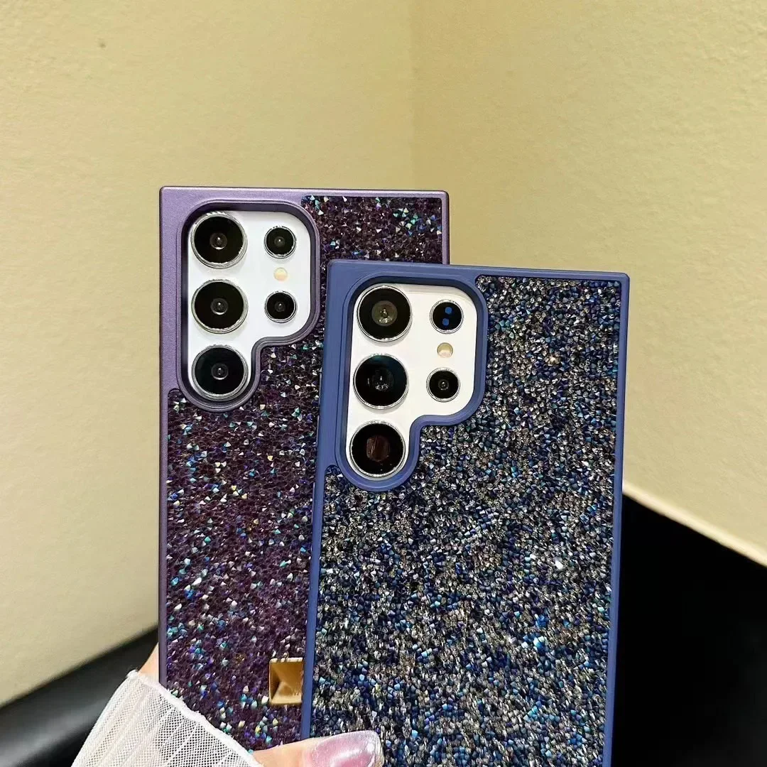 Casing HP YPM5Glitter Diamond Flashing Swan untuk Samsung Galaxy S25 S24 S23 Ultra Original, Anti-Shock, Anti Jatuh, Pelindung