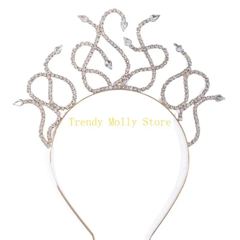 

N5KB Золотая Змея Косплей Головной убор Повязка на голову Готический костюм для вечеринки Аксессуары для волос