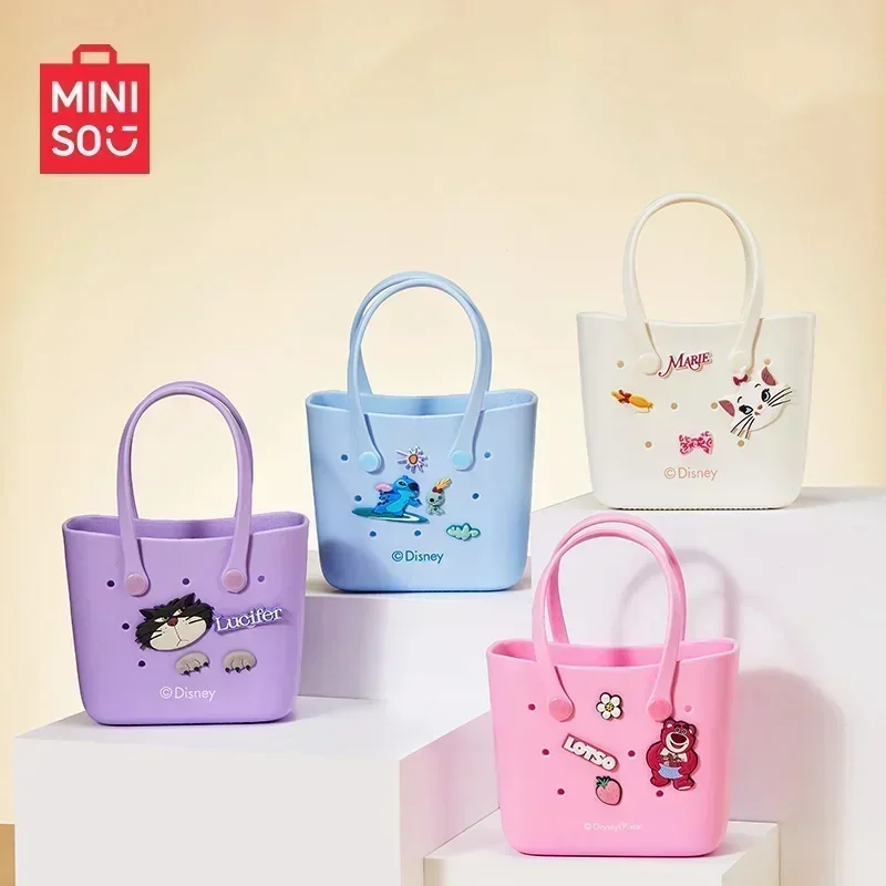 

Miniso Disney Collection Trumpet Dongdong Bento Bag Lightweight Travel Kawaii Large Capacity Rubber Handbag Beach Fashion Handba