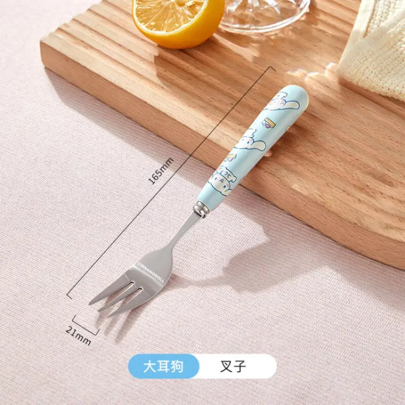 سانريو ماي ميلودي سينامورول هالو كيتي شوكة ملعقة منتج جديد ضرب المنتج Kawaii الكرتون المحمولة طالب الكبار الطفل لطيف