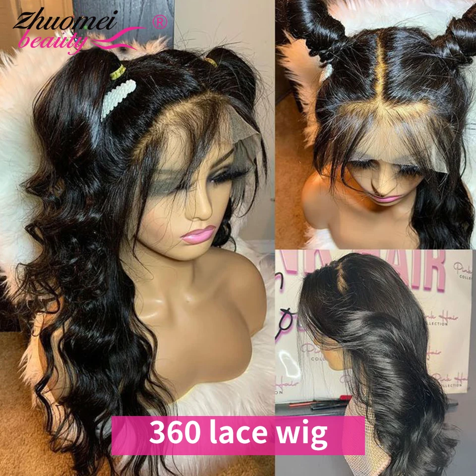 

360 Body Wave Wig Glueless Full Lace Human Hair Wig 13x6 13x4 HD Transparent Lace Frontal Human Hair Pre Plucked 4x4 Closure Wig