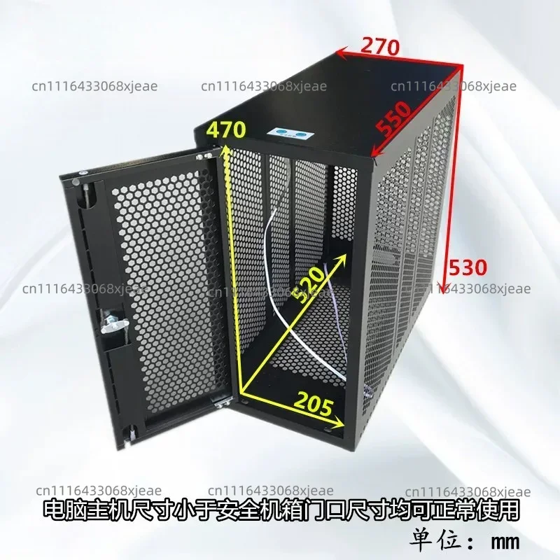 Lockable Desktop PC Security Cabinet, Anti-Theft Computer Host Safety Enclosure with USB Interface
