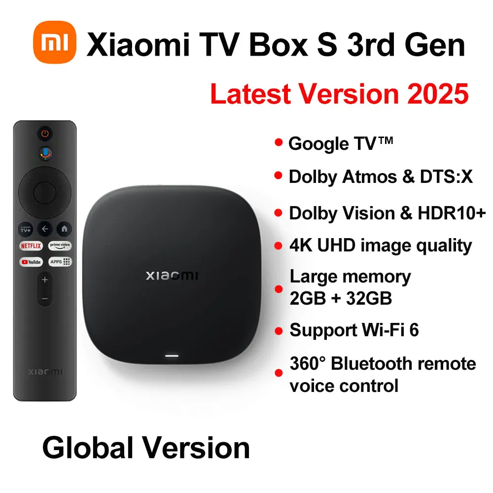 Xiaomi TV Box S 3rd Gen 4K UHD, HDR10+, Dolby Vision, Asistente Google 📺