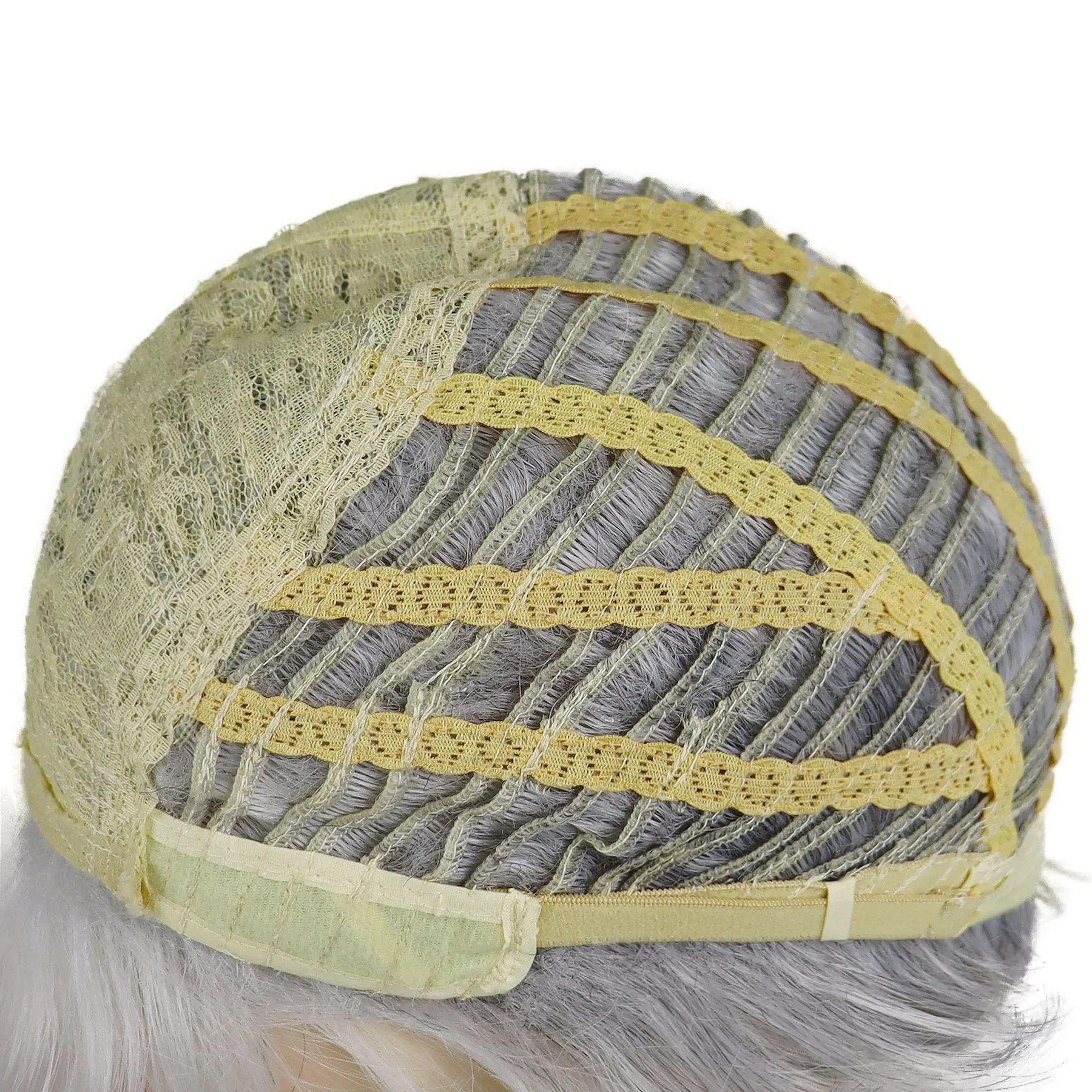 Peluca sintética gris plateada para mujer, pelo gris claro, pelucas diarias para mujer mayor con flequillo, peluca corta y rizada, Cosplay, uso de Halloween