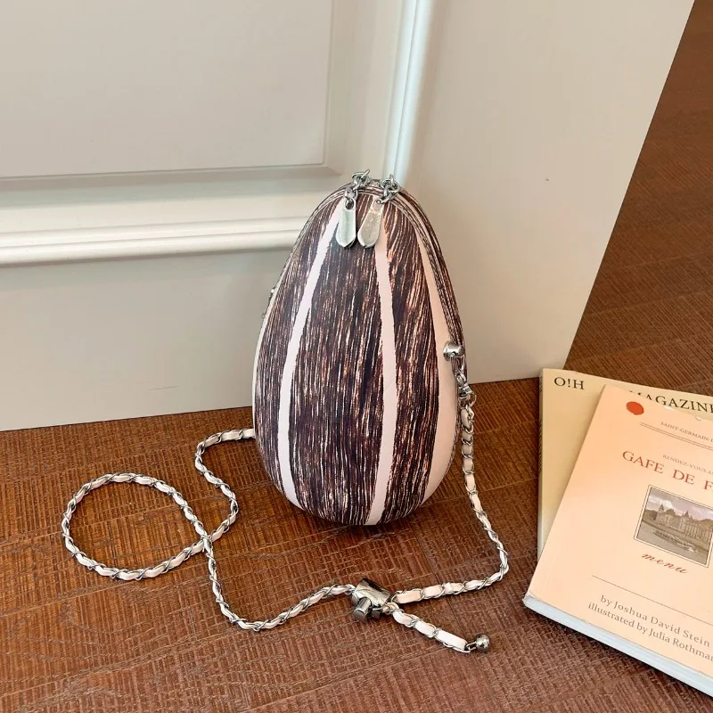 Novelty Sunflower Seed Crossbody Bag Cute 3D Seed-Shaped Chain Purse Funny Design Sense Fashion Mini Shoulder Bag for Women