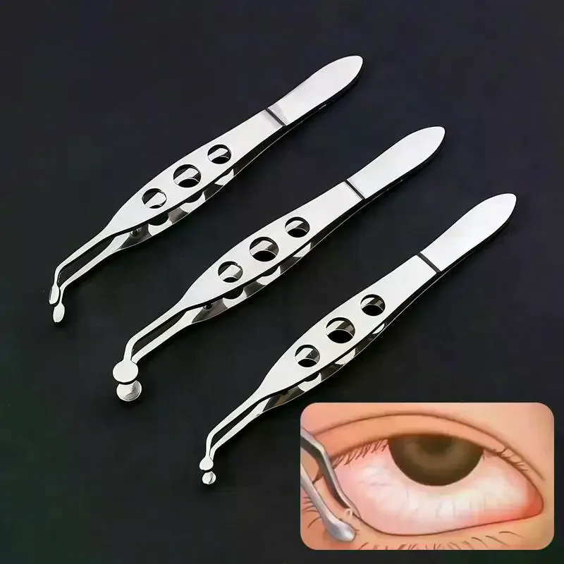 1Pcs Meibomian Gland Forceps Women Clip Eyelash Compressor Stainless Steel Eyelid Tweezers Metal Expressor Extension Makeup Tool