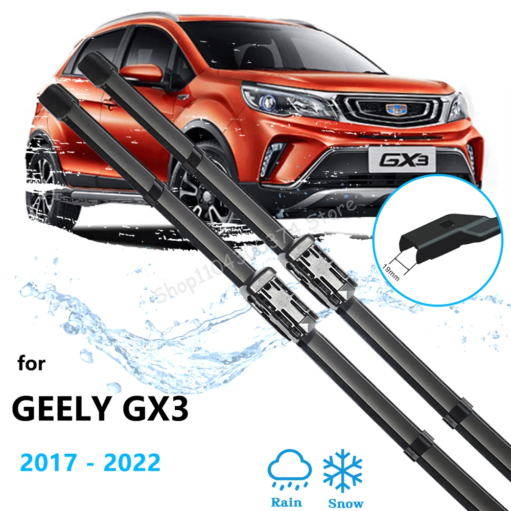 

2x For Geely GX3 Yuanjing Maple Geometry X3 V3 30X EV Pro EX3 Kungfu Cow 2017~2022 Wiper Blades Rubber Cleaning Car Accessories