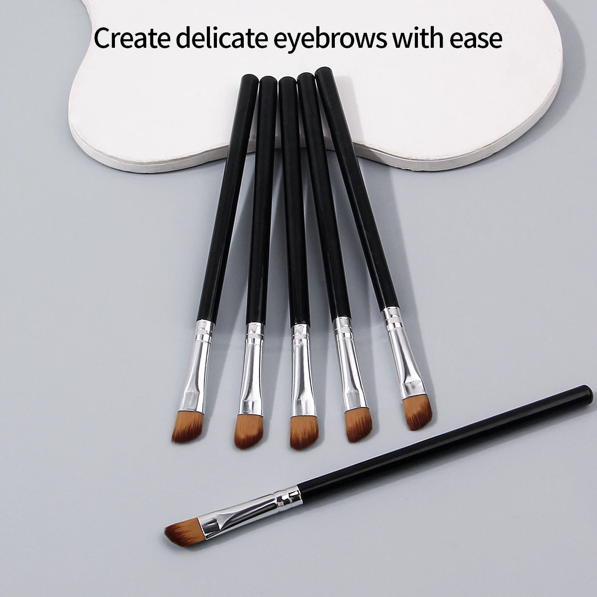 6 uds. Brocha de maquillaje en ángulo suave, brocha para sombra de ojos, brocha para cejas y brocha para difuminar son herramientas multifuncionales para maquillaje de ojos