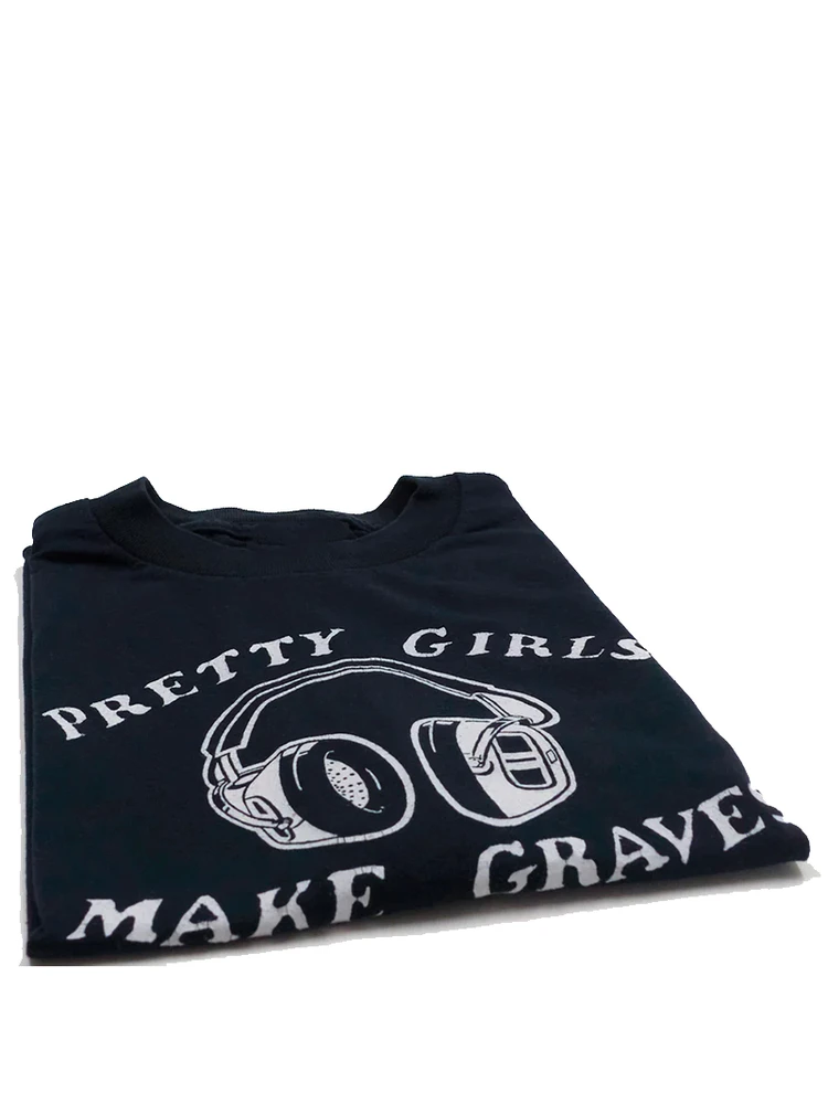 Pretty Girls Make Graves Music Earphone Graphic T-Shirt Short Sleeve Singer Theme Cotton Youth Fashion Casual Summer Top