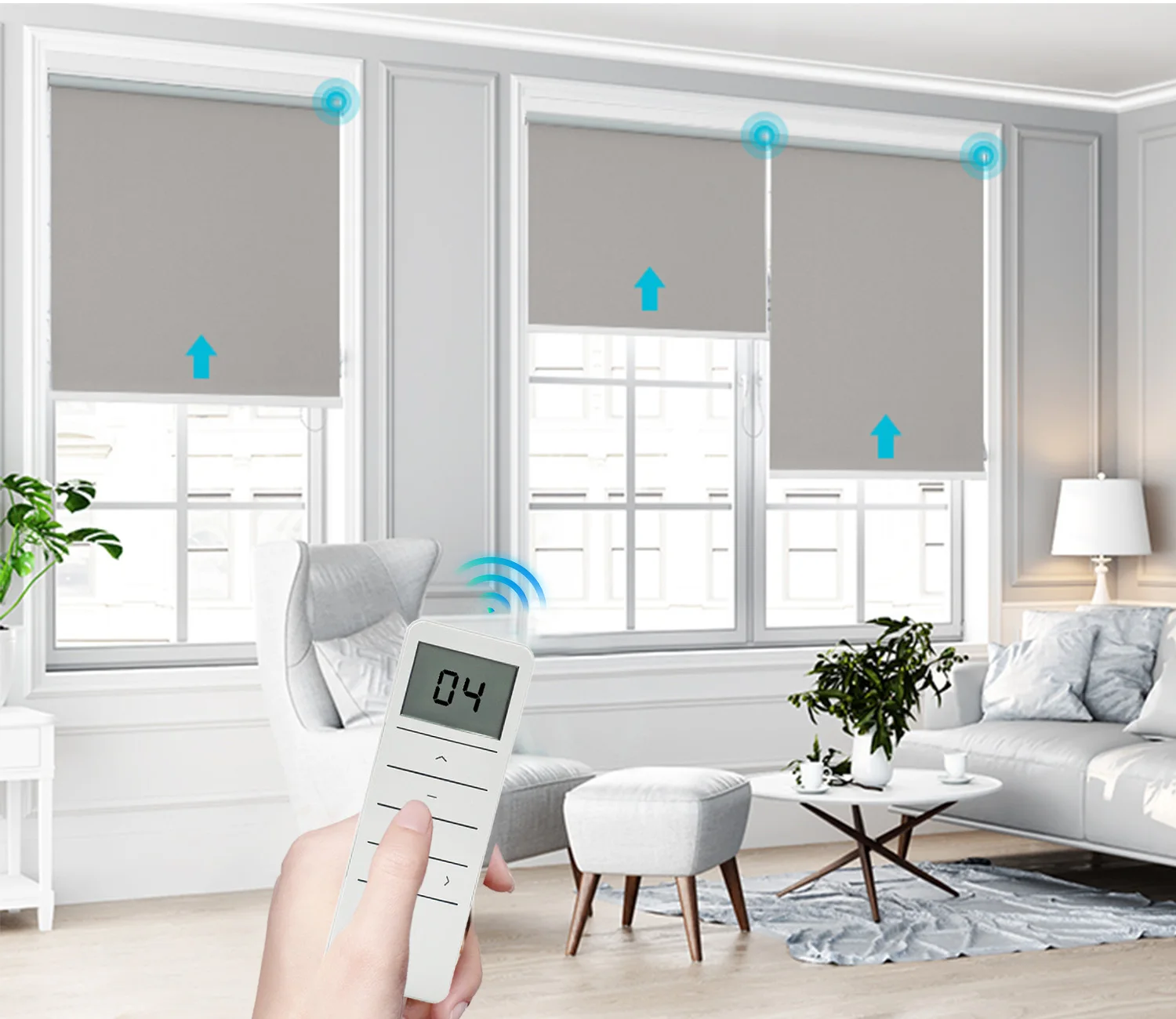 15 Channel Handheld Remote RF 433.92 Controller， FDC2702 Electronic Window Curtains Motor Roller Blind Wall Control Emitter