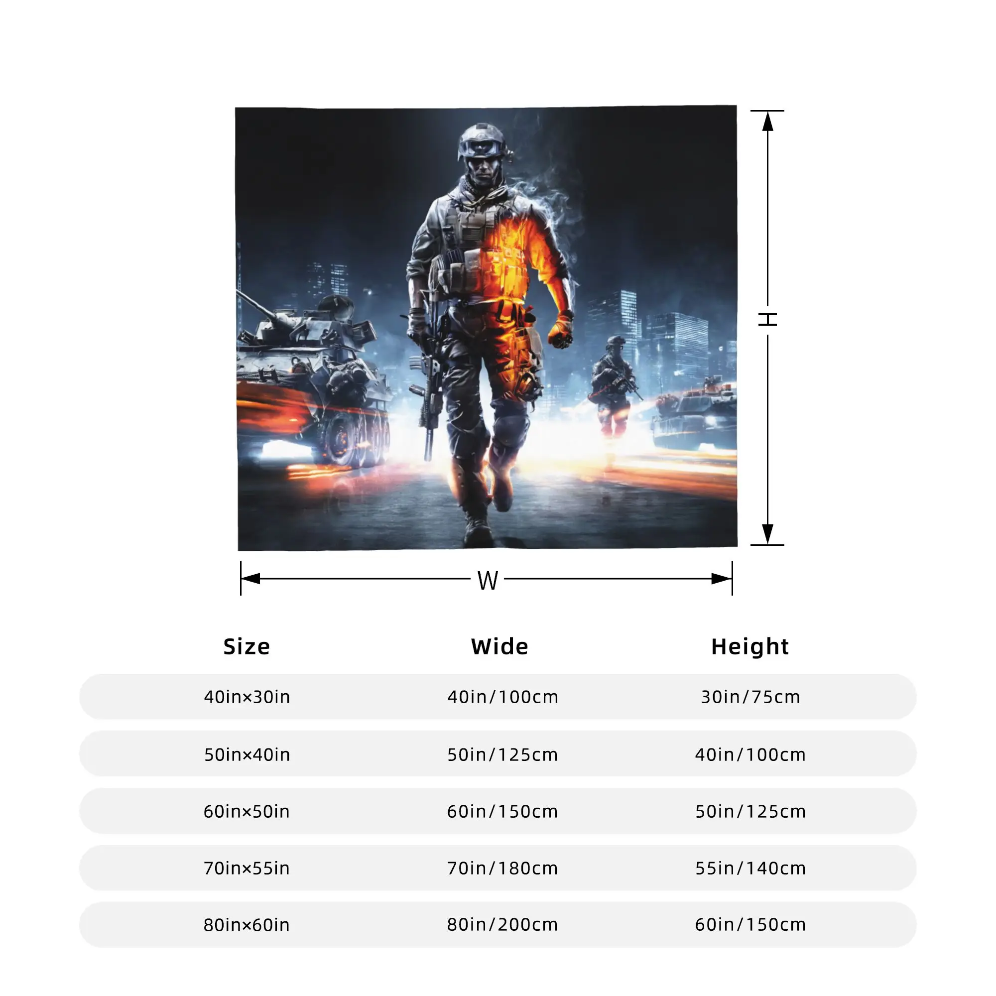 ساحة المعركة فئة الجندي لعبة BF6 الصوف بطانية اطلاق النار رهيبة رمي بطانية للمنزل فندق أريكة 150*125 سنتيمتر خفيفة الوزن #6