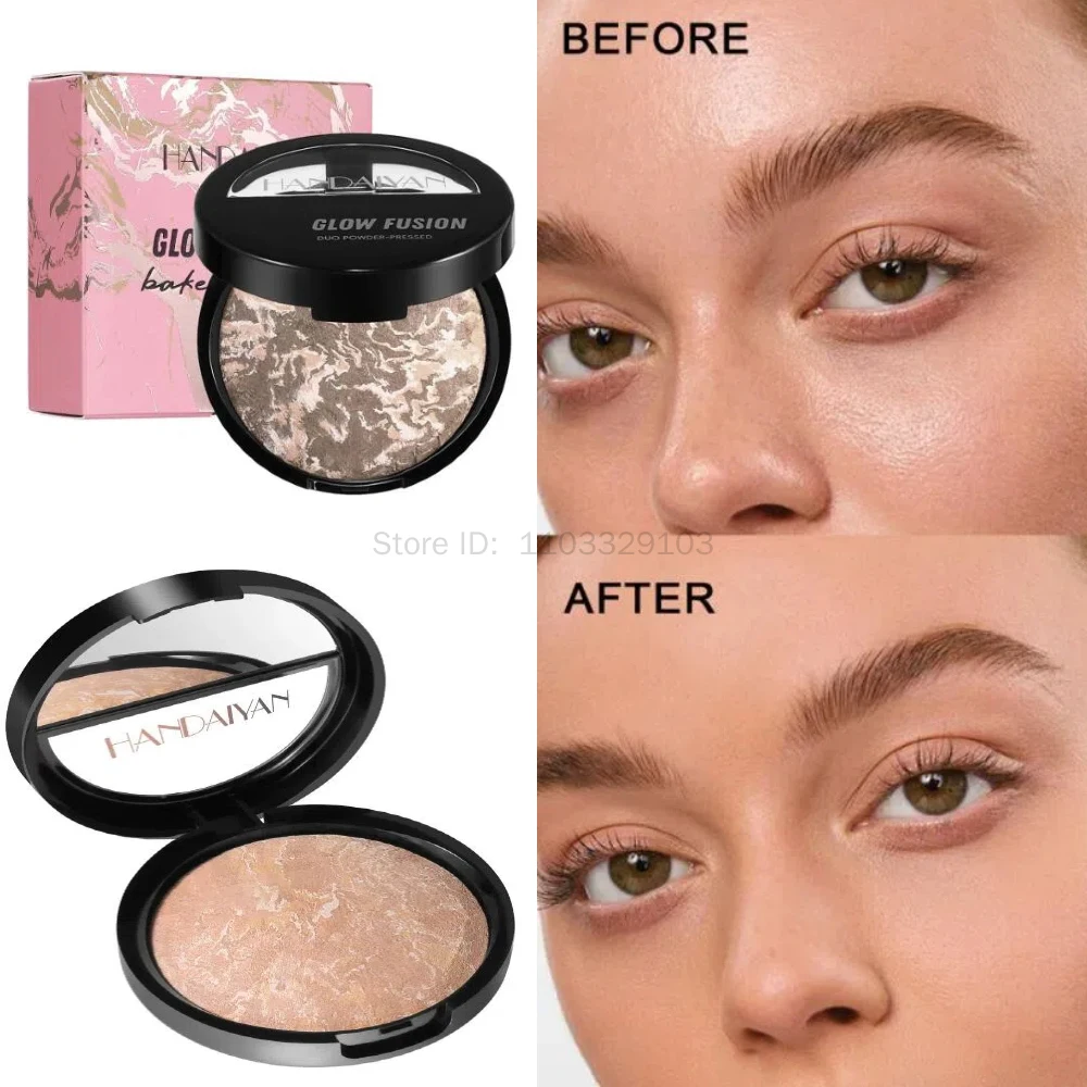 Multipurpose Contour Bronzer Natural Bronze Glow Baked Powder Foundation Setting Pressed Face Powder Brighten Coverage Makeup