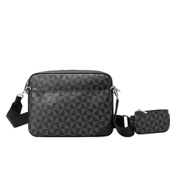 Mode Driedelige Bedrukte Één Schouder Herentas Veelzijdige Retro Nieuwe Mode Crossbody Damestas Postbode Kleine Vierkante Tas