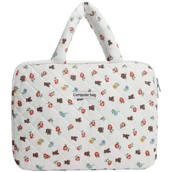 Flower Pattern Cute Shockproof Laptop Handbag13.3/15/15.6/16 Inch For Mac Air13.6 Pro14 Samsung Dell Lenovo HP Laptop Pouch