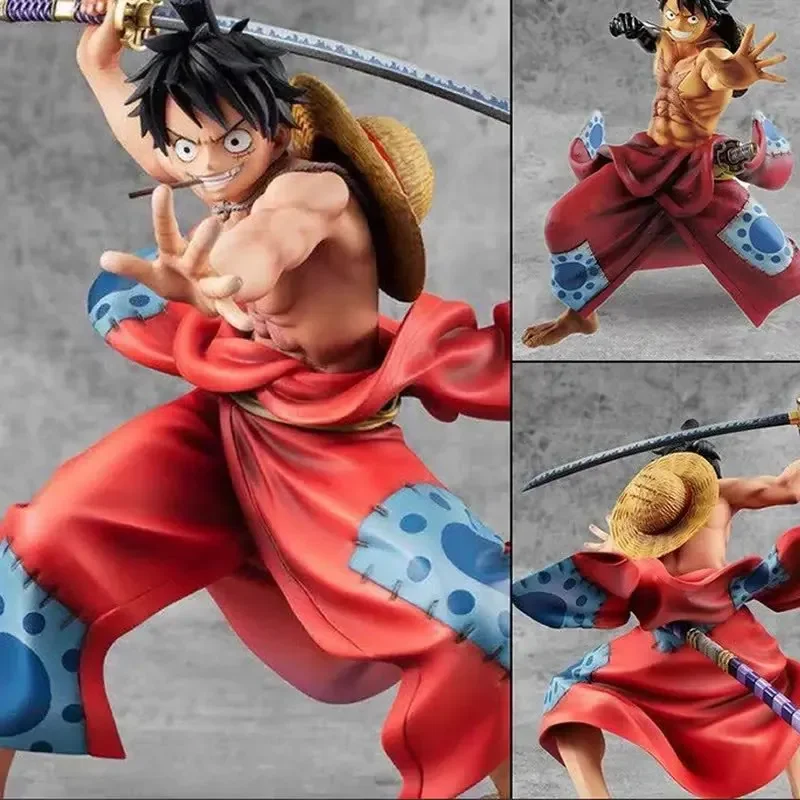 Eendelig Strooien Hoed Luffy Kimono Luffy Wanokuni Versie 22Cm Actie Figuren Standbeeld Verzamelbaar Model Decor Volwassen Kind Speelgoed Cadeau