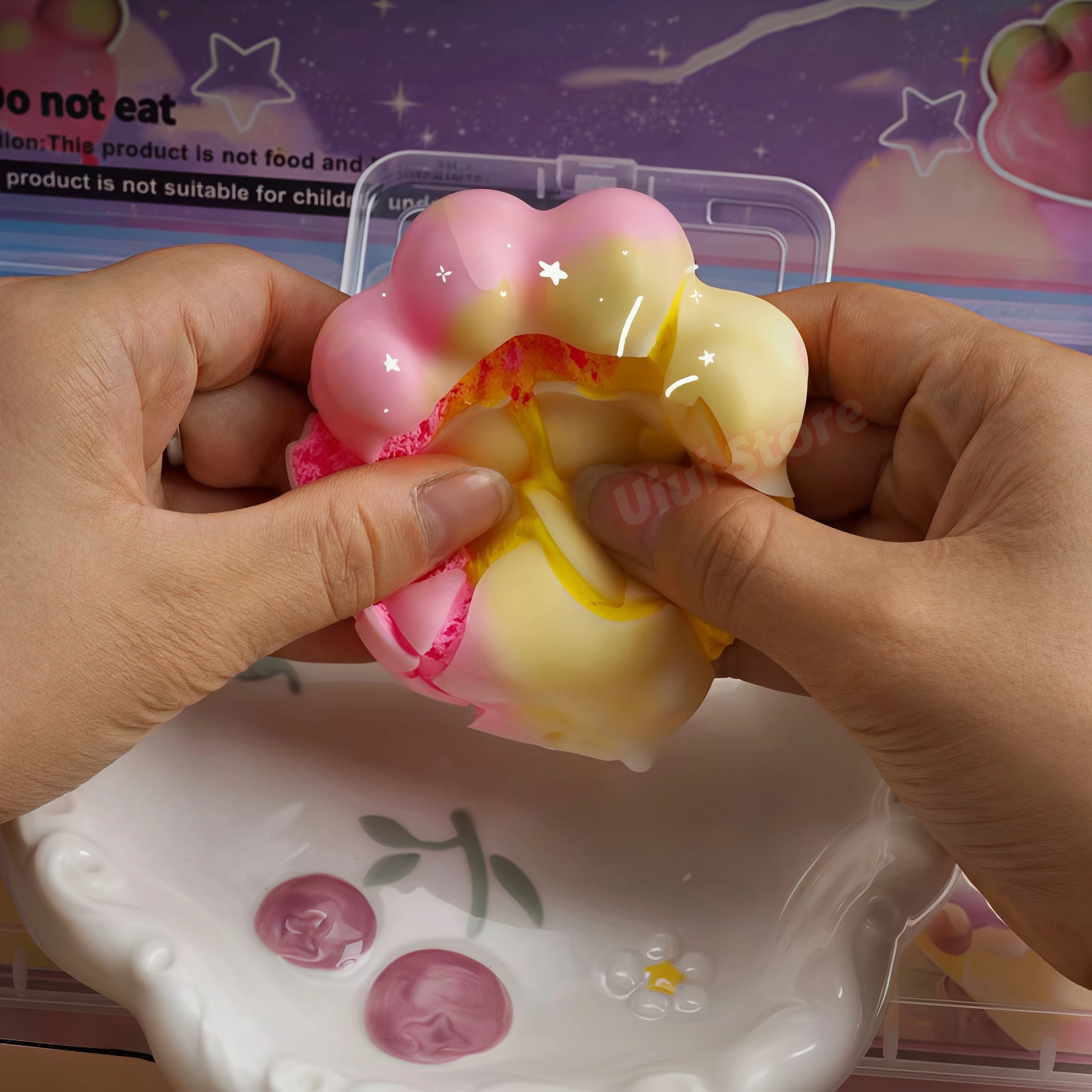 Knuspriger Schokoladen-Wachs-Donut mit Knackgeräusch, Handgemachtes Kunsthandwerk, Knuspriges Gefühl, Schneeball-Knack-Spielzeug, Quetschbares Fidget-Tool – Detail 5