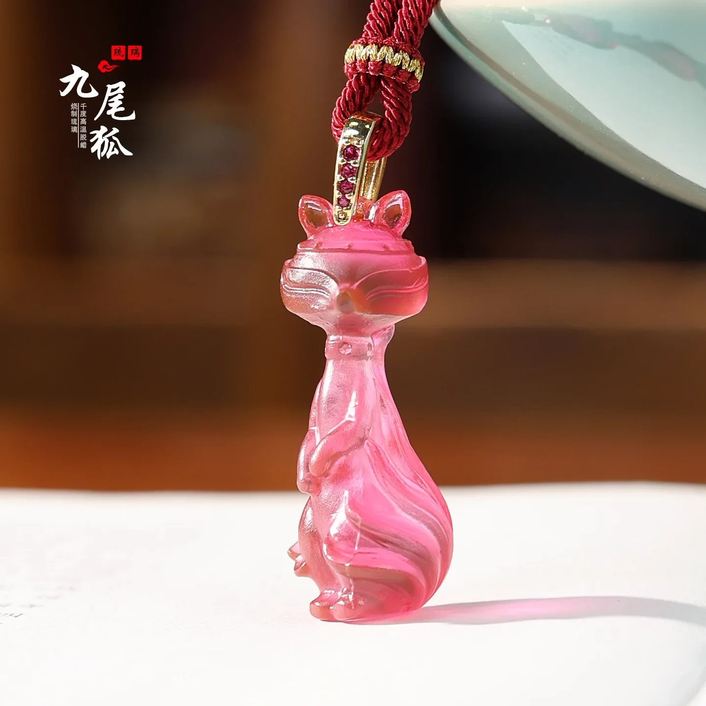 Cute nine-tailed fox pendant bag trailer hanging glazed three-dimensional cartoon pendant