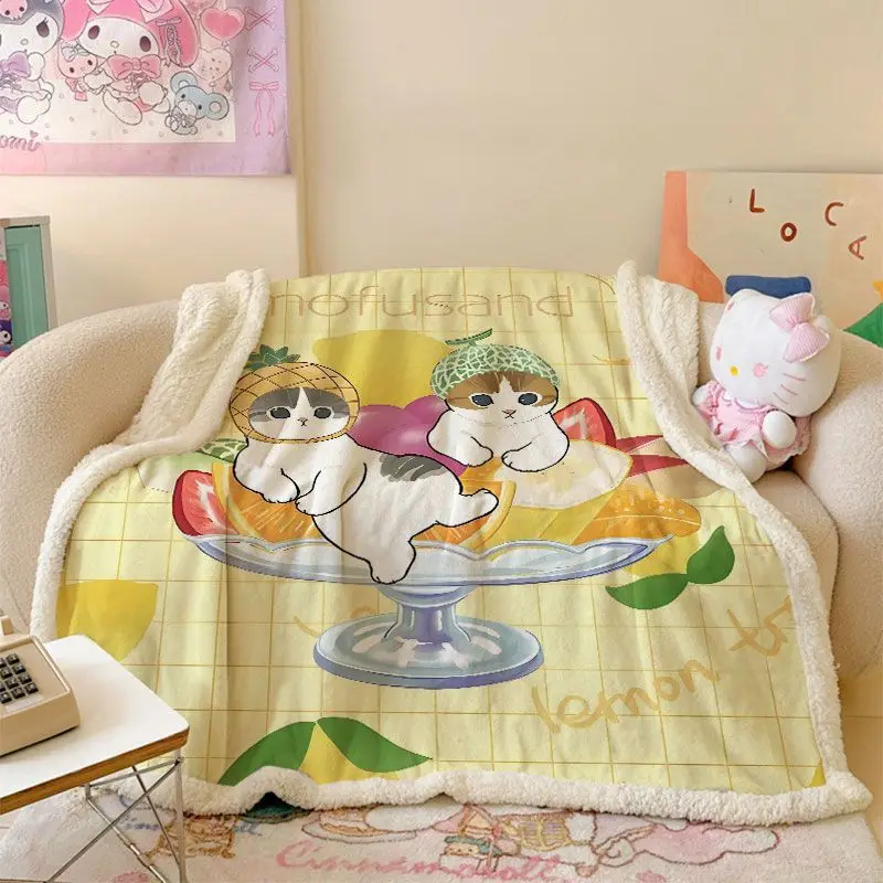 Mofusand Thick Warm Nap Throw Blanket Soft Portable Lightweight Cover Blanket for Office Rest Outdoor Travel and Daily Use view 5