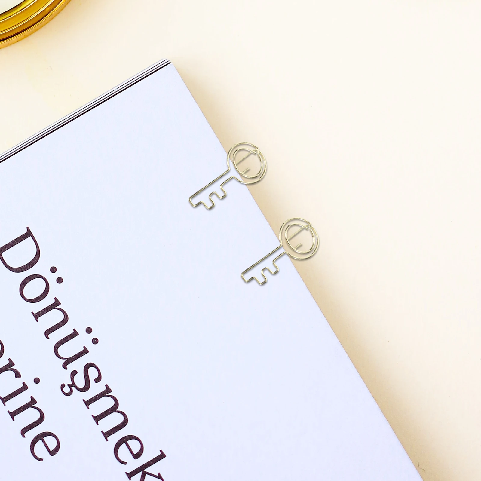 Paper Clips para fixação de documentos, Small Paper Clips, Key Shape Clips, Office File, 30pcs