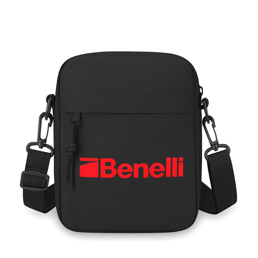 

Red Benelli black background Men Crossbody Bag Single Shoulder Women Cartoon Anime Film Printing Design Unisex