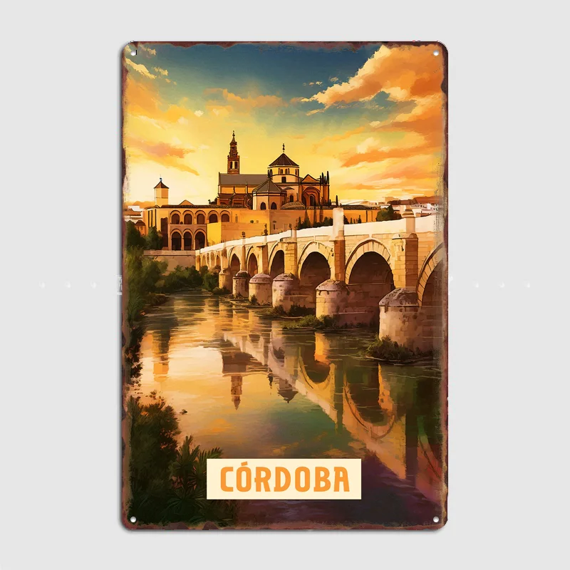 Cordoba Vintage City Travel Poster Metal Sign Bar Custom Bedroom Indoor Poster Home Wall Decor Posters Room Decoration