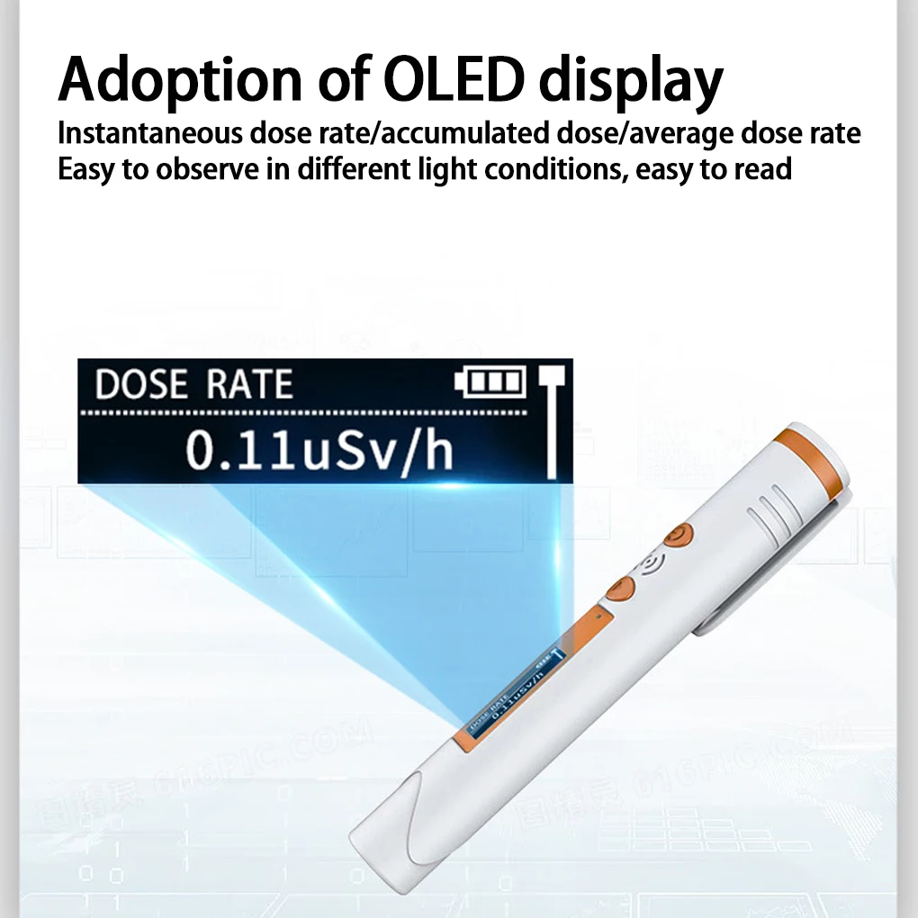 ABS المحمولة كاشف الراديون القلم نوع شاشة ديجيتال كاشف الإشعاع النووي للجرعة الشخصية الصناعية والطبية #2