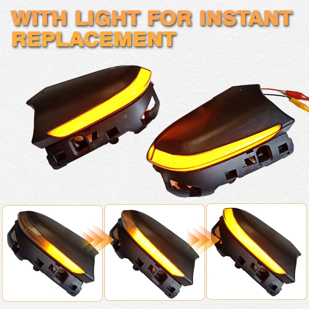 

2Pcs Car Dynamic LED Turn Signal Light Rearview Mirror Blinker Indicator Lamp For Toyota Camry 2018 2019 2020