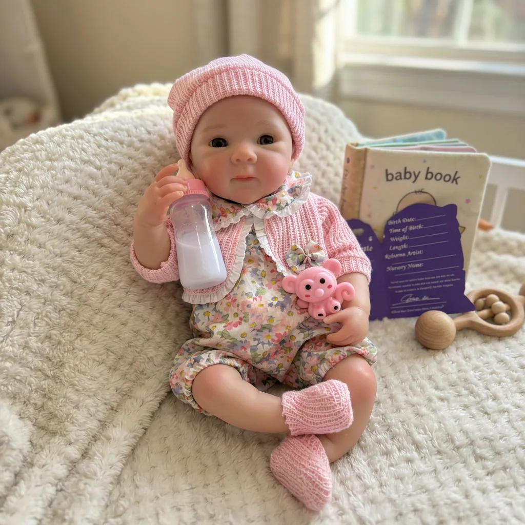 13 Inch Cute Bettie Reborn Doll Solid Silicone Reborn Baby Doll Toy Handmade Soft Newborn Baby