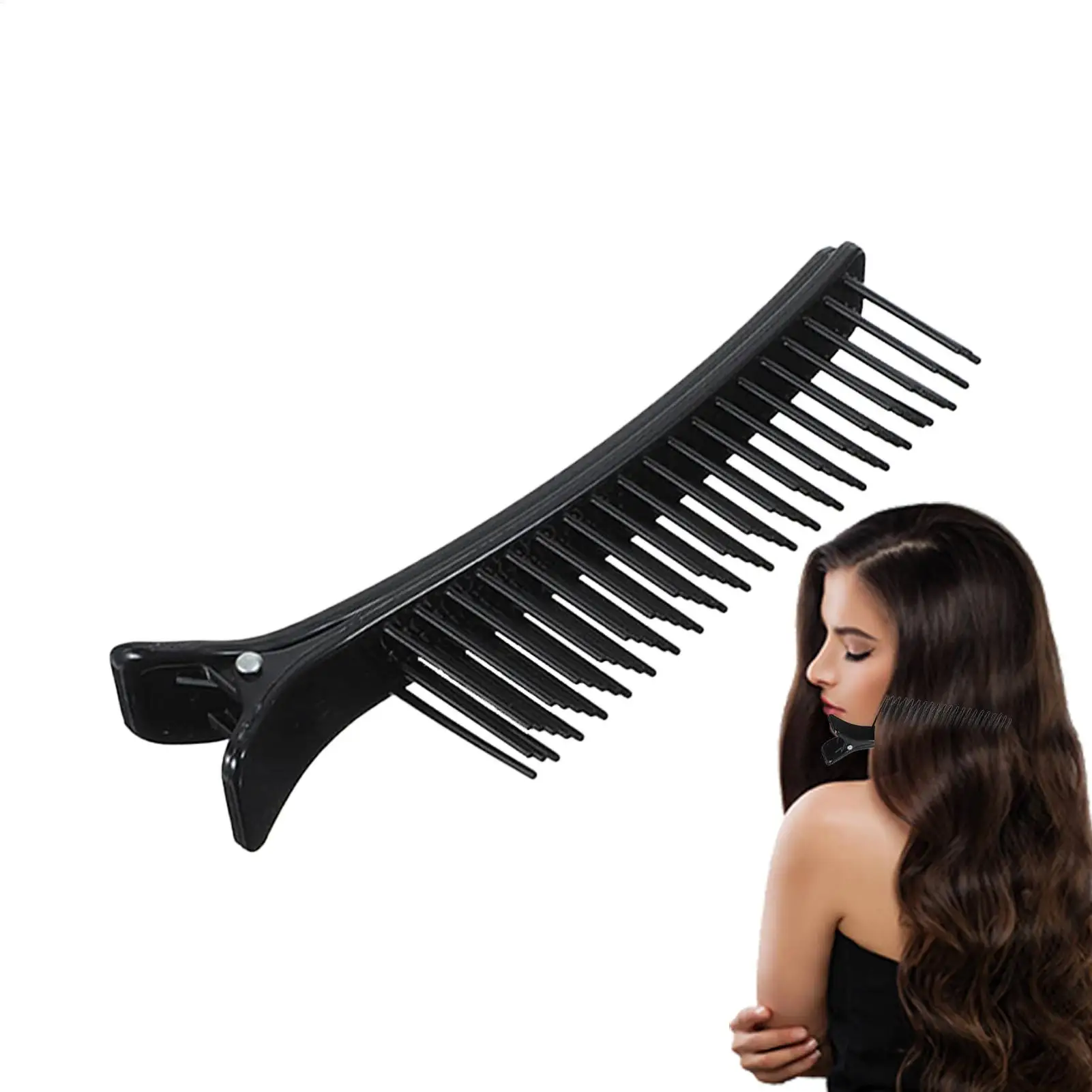 Hair Parting Comb And Clips Hair Sectioning Grip Clip Multi-functional Hair Styling Comb Black Grip Sectioning Clips