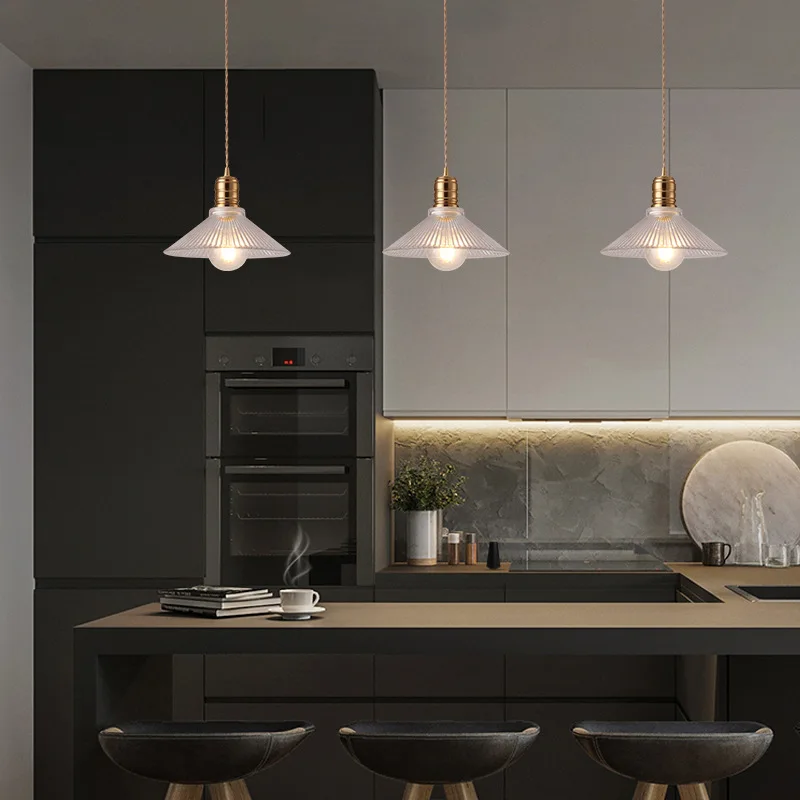 

Minimalism Glass Chandelier Nordic Decoration Creative Coffee Shop Restaurant Industrial Style Retro Dining LED Hanging Light