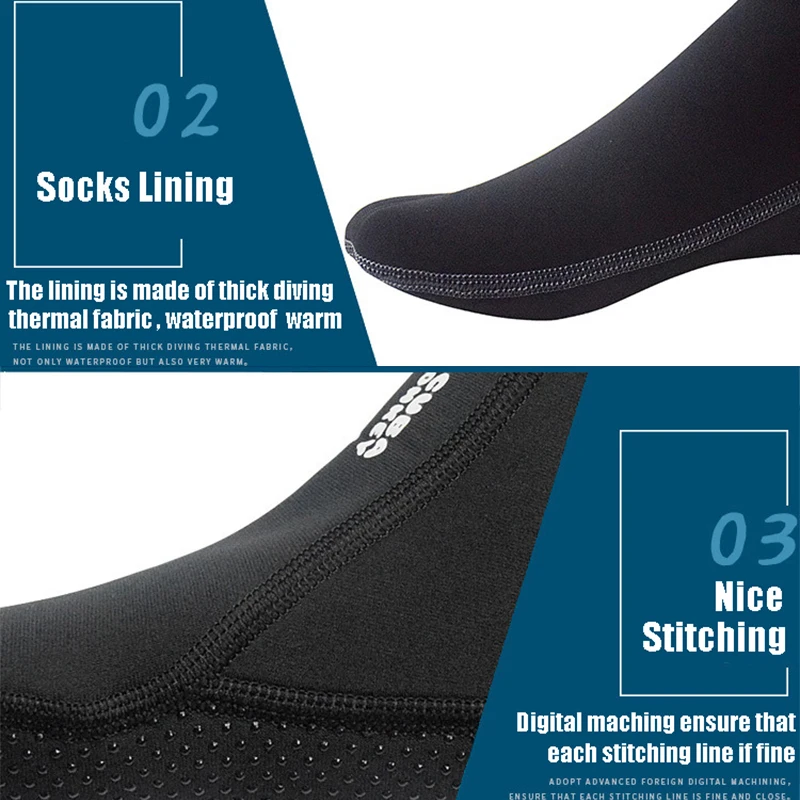 2MM Snorkeling Socks for Men Women Anti-slip Keep Warm Diving Socks High Tube Neoprene Beach Boots Scuba Swimwear Wetsuit image 4