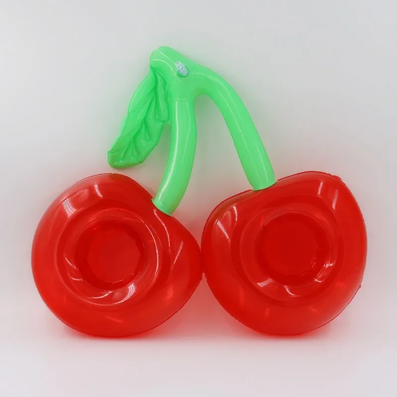 Summer Cherry Drink Cup Holder Swimming Pool Mini Inflatable Floating Drink Holder Swimming Pool Toys For Party Accessories