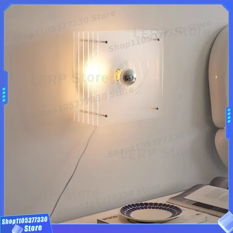 Nordic Bauhaus Style Acrylic Corrugated Wall Light Vintage Ins Creative Background Lamp for Living Room Dining Room Balcony