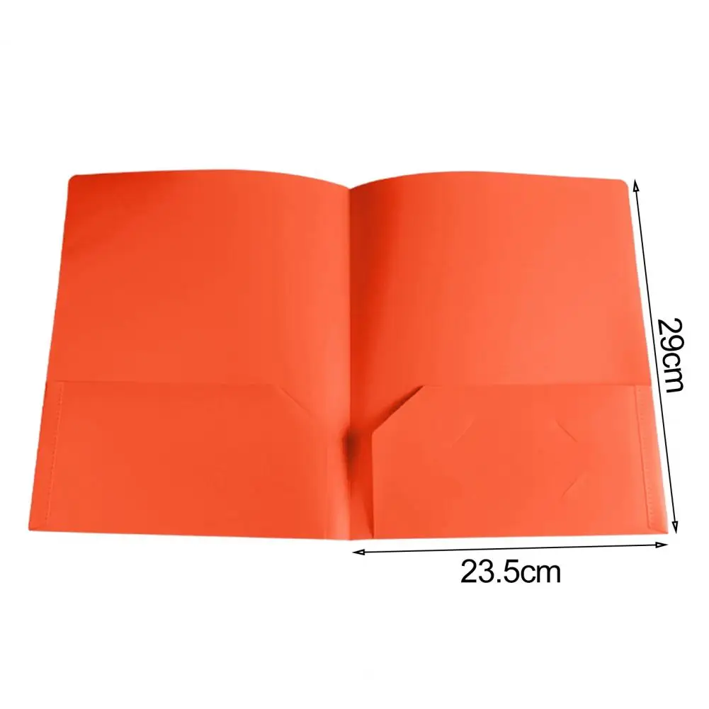 Plastic Folder with 2 Pockets Business Card Slot School Examination Paper Document Letter Size Paper Organizer Students Supplies