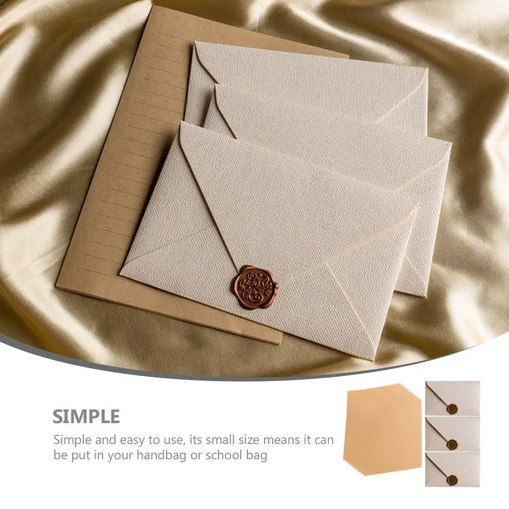 

Набор винтажных конвертов и бумаги для писем в ретро-стиле: идеально для праздничных открыток, хранения денег, приглашений на вечеринки и свадьбы