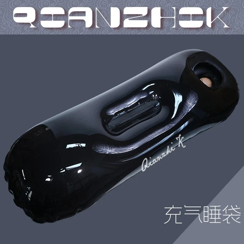 Saco de dormir inflable, látex grueso de 0,8mm, almacenamiento plegable, bondage, camping al aire libre, ultraligero sellado impermeable