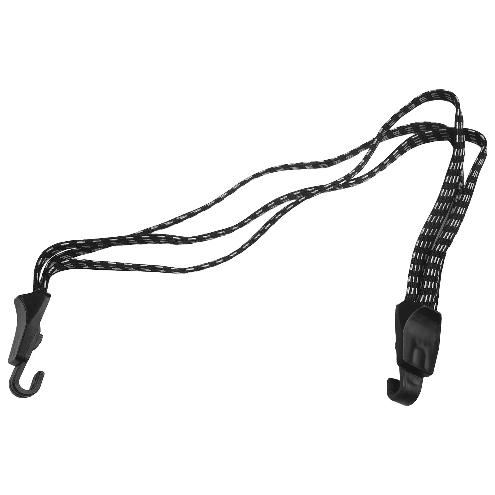 

68cm Metal Hooks Rope Cargo Racks Rubber Elastic Stretch Bungee Bike Bicycle-Luggage Storage Black +White 1pc PVC