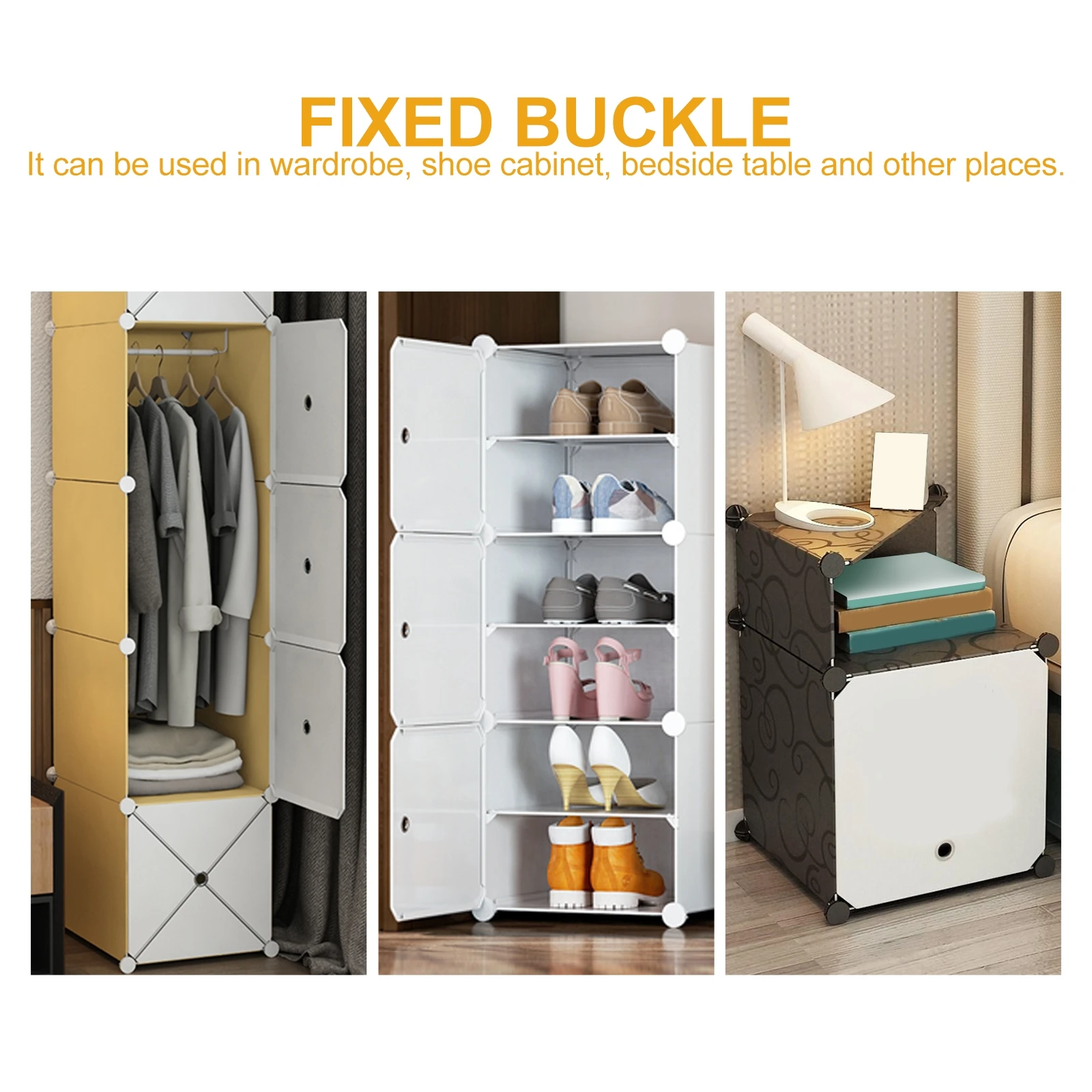 

40pcs Plastic Buckles Household Storage Cabinet Closet Fixing Clips Easy Assembly No Drill Multi-Functional