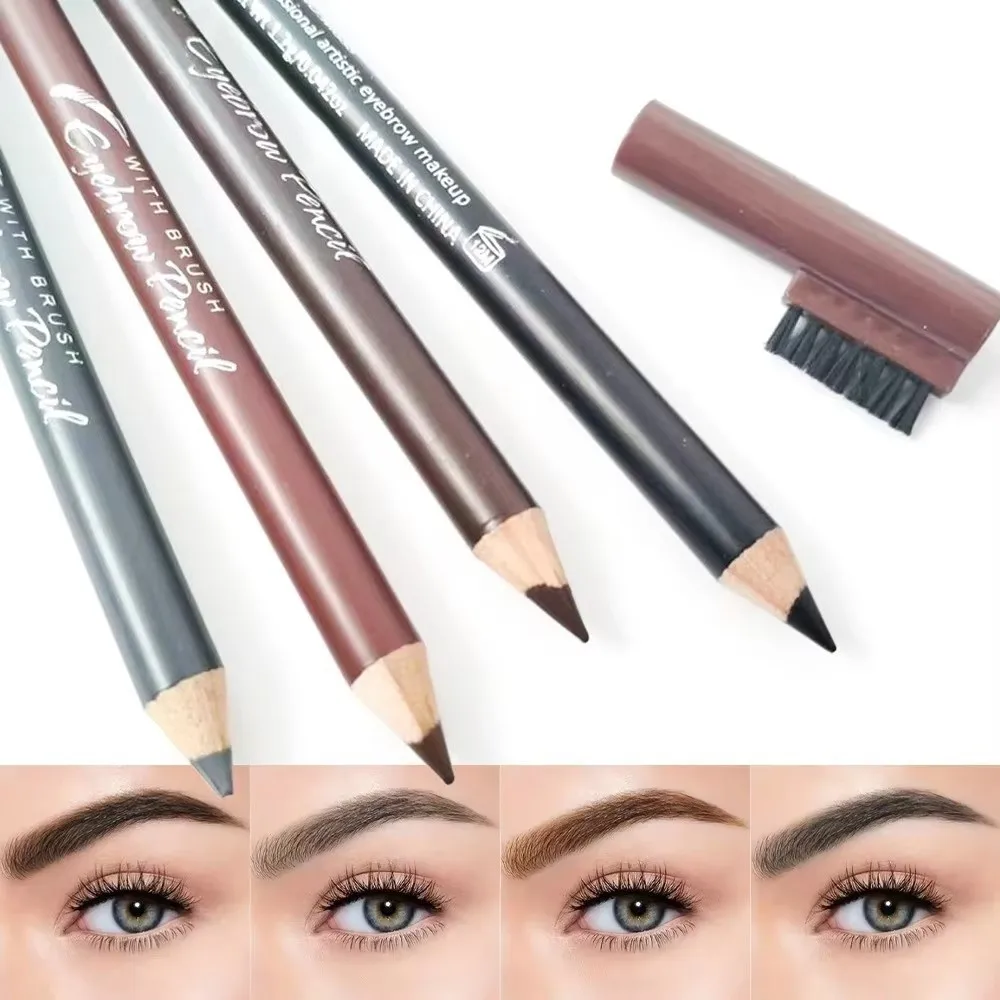 Natural Double-Ended Eyebrow Pencil Waterproof Long Lasting Makeup Pen Sweat Proof Matte Finish Eye Liner Pen Daily Makeup