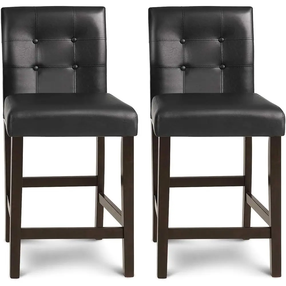 

Набор из 2 барных стульев, 26, барный стул с мягкой спинкой, стулья из ПВХ на пуговицах, кожаная столешница, кухонная сторона для паба-бистро