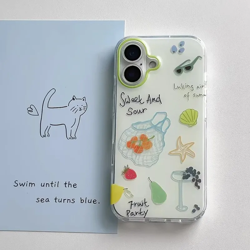 

Korean ins Fruit bags Summer Grapes Phone Case For Oppo Realme Note 70 15 14 13 12 C63 C53 C55 11 C35 C33 C31 C30 9 10 Pro Plus