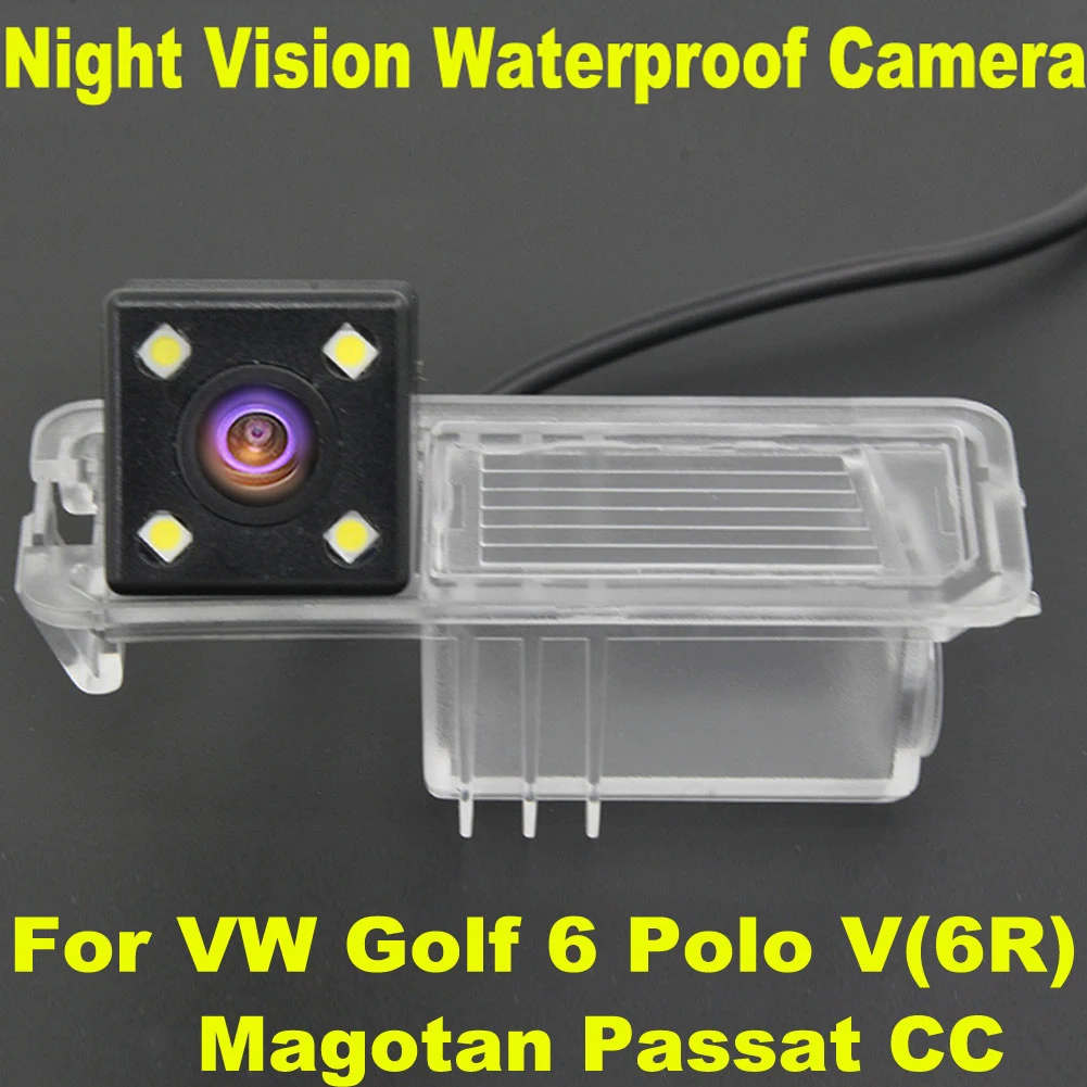 

ccd Car CCD 4 LED night Reverse Backup Parking Waterproof Rear View Camera For VW Polo V (6R) Golf 6 VI Passat CC Magotan