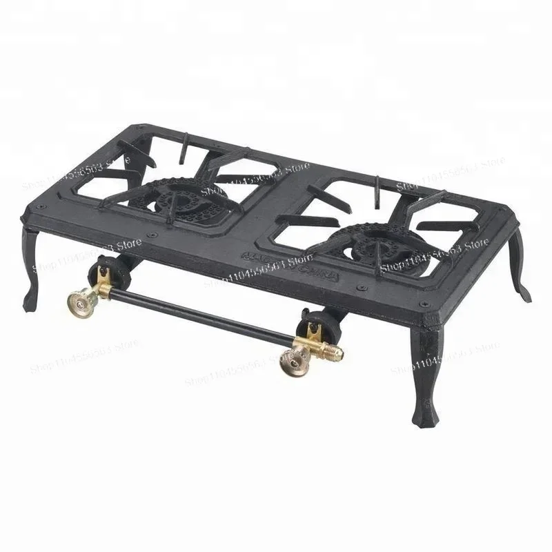 ​​Outdoor Portable Natural Gas Double Burner Hot Plate, High-Quality Stainless Steel Camping Stove for Garden & Patio​​