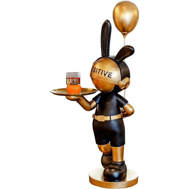 Light luxury floor ornament Internet celebrity rabbit sculpture floor type, home decoration, party decoration, Nordic modern