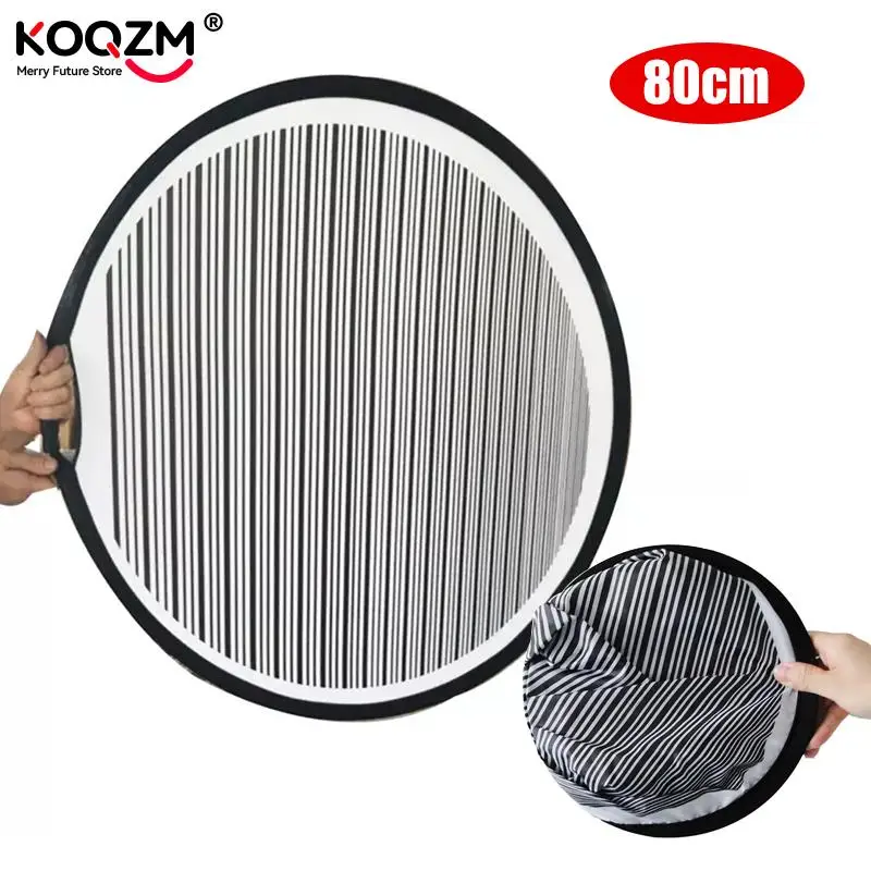 

80cm Circular Striped Flexible Foldable PDR Lined Light Reflector Board Round Dent Panel Portable Car Dent Remover Check Tool