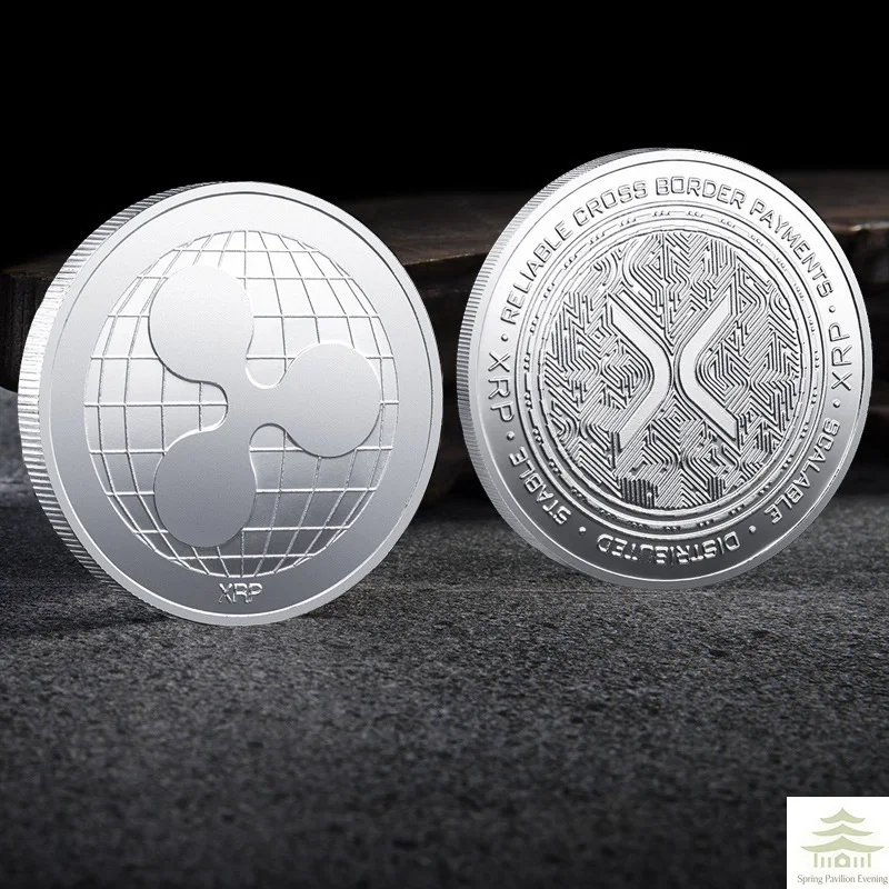 Ripple Coin XRP CRYPTO Commemorative Ripple XRP Collector's Coin New Gold Silver Plated Iron Art Collection